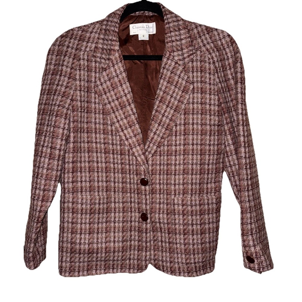 Vintage 80's Christian Dior Petite Tweed/Blazer Paris New York USA Sz 2 READ
